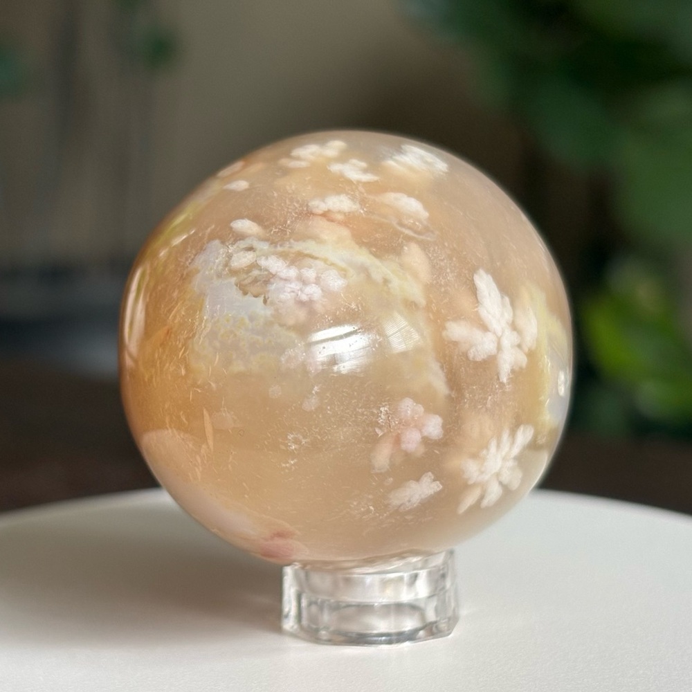 Flower Agate Crystal Egg Carving - Polished - Picture 4 of 17